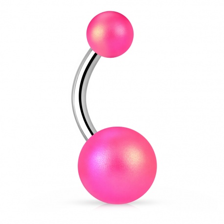 Kolczyk do pępka z matowymi kulkami