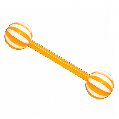 Kolczyk do języka - Lollipop - z akrylowymi kulkami i prętem z bioflexu, gwint zewnętrzny PJ205