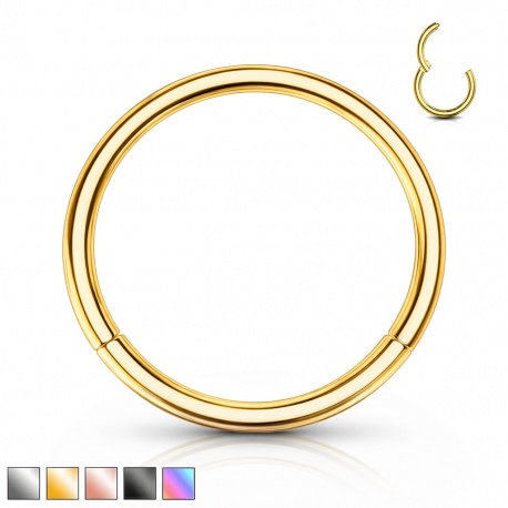 Klasyczne stalowe kółko clicker: stal chirurgiczna 316L, zapięcie na klik PKS005