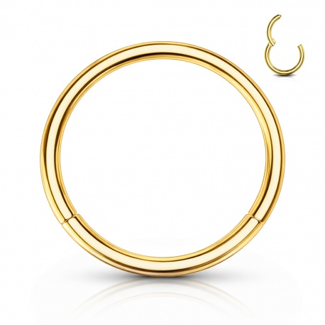 Klasyczne stalowe kółko clicker: stal chirurgiczna 316L, zapięcie na klik, wariant złoty PVD