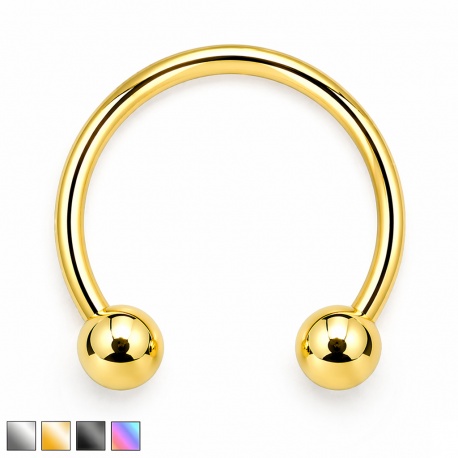 Tytanowa podkówka z kulkami: gwint zewnętrzny, dwie odkręcane kulki PPT002