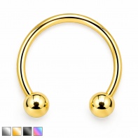 Tytanowa podkówka z kulkami