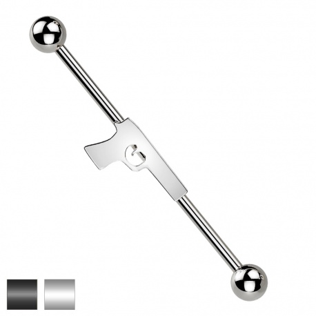 Kolczyk do industriala pistolet: stal chirurgiczna 316L, gwint zewnętrzny KI522