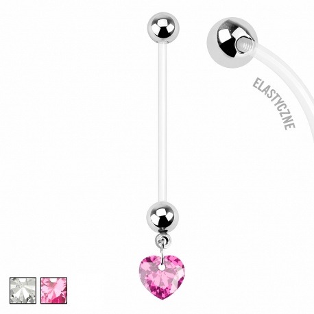 Ciążowy kolczyk do pępka - Serduszko PB510