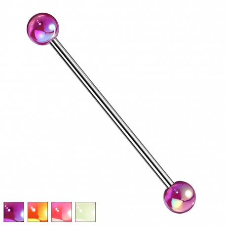 Kolczyk do industriala z perłowymi kulkami KI505