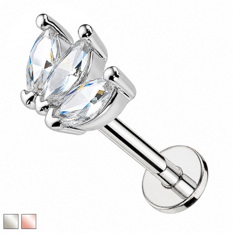 Labret z trzema kryształkami PW554