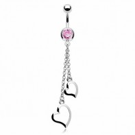 Kolczyk do pępka - Serduszka