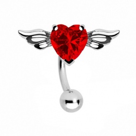 Kolczyk do pępka - Serce ze skrzydłami PB525