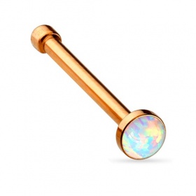 Prosty kolczyk do nosa z białym opalem PN537