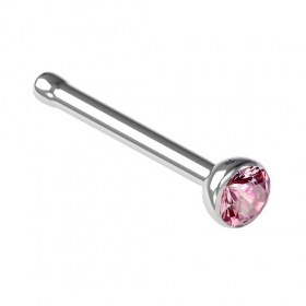 Kolczyk do nosa prosty - Okrągły kryształek PN627