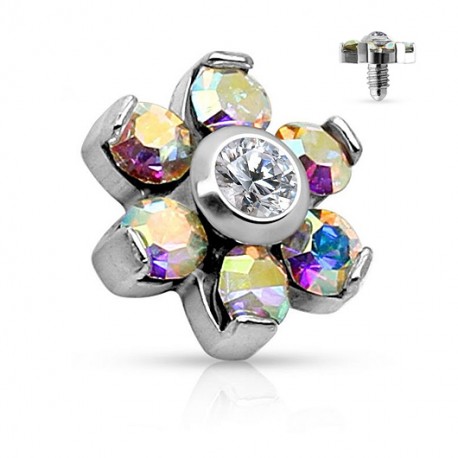 Nakrętka na dermal anchor - Kwiatek