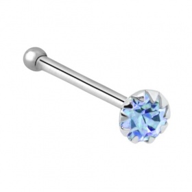 Kolczyk do nosa prosty - Okrągły kryształek PN625