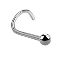 Zakręcony kolczyk do nosa z kulką