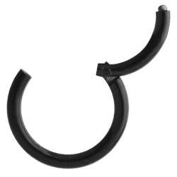 Czarny segment ring clicker z tytanu