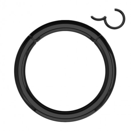 Czarny segment ring clicker z tytanu