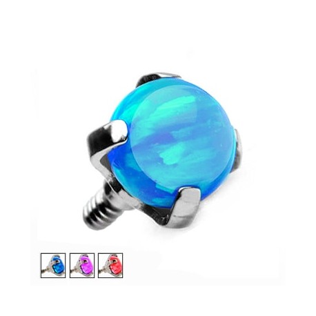 Nakrętka do kolczyka z opalem w oprawie z pazurkam: tytan G23 PI421