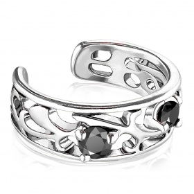 Nausznica - z czarnymi kryształkami KK530