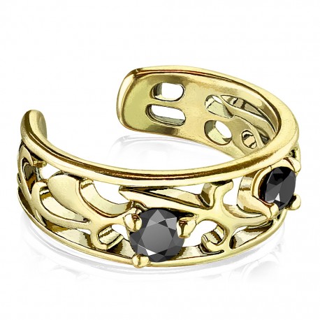 Nausznica - z czarnymi kryształkami