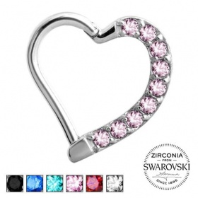 Clicker serce z kryształkami - ucho lewe KU575