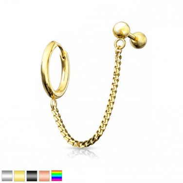 Kolczyk do dwóch przekłuć - kółko i sztanga KU592