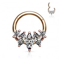 Clicker rose gold z podłużnymi kryształkami