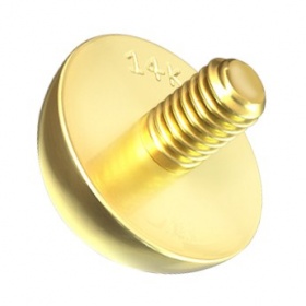 Nakrętka na microdermal - z 14K złota, półkula