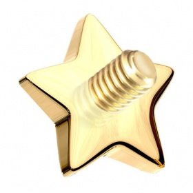 Nakrętka na microdermal - z 14K złota, gwiazdka