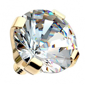 Nakrętka na microdermal - z 14K złota, kryształek PI706