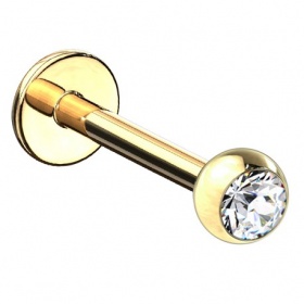 Złoty labret z kryształkiem PW704