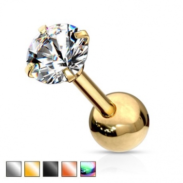 Kolczyk z okrągłym kryształkiem KU585