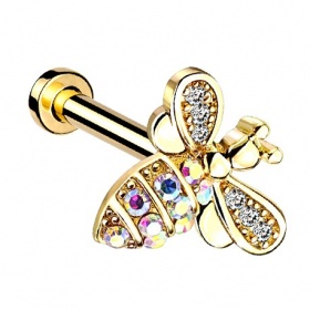 Labret z kryształową pszczółką PW553