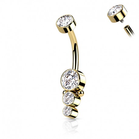 Kolczyk do pępka z kryształkami