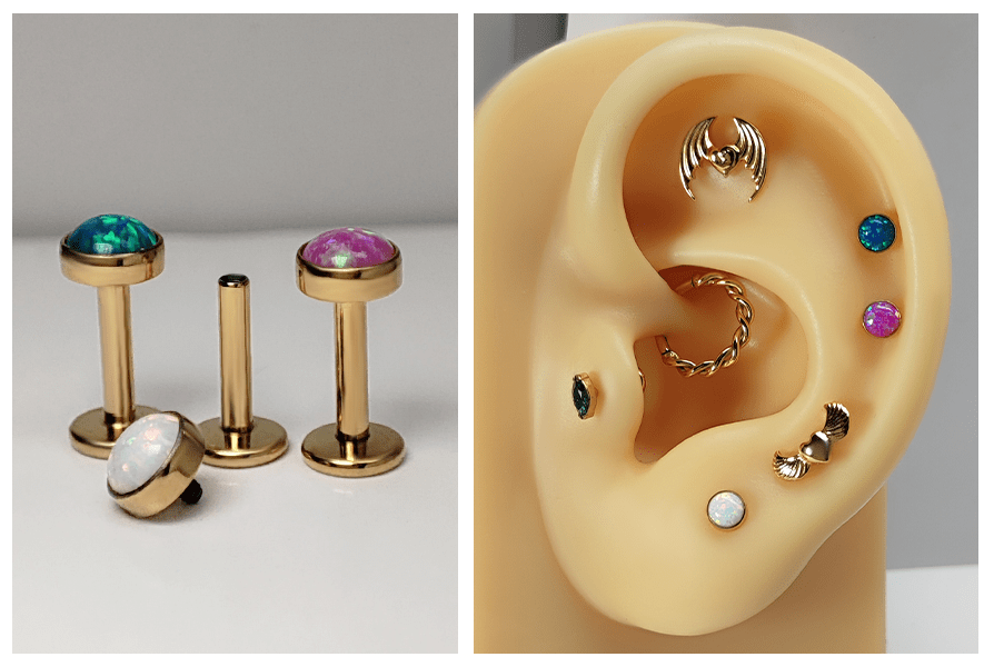 nakretki do kolczyka z kamieniem tygrysie oko