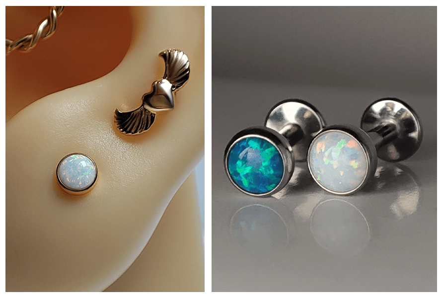 nakretki do kolczyka z kamieniem tygrysie oko