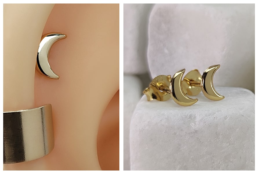 kolczyk do ucha labret półksiężyc