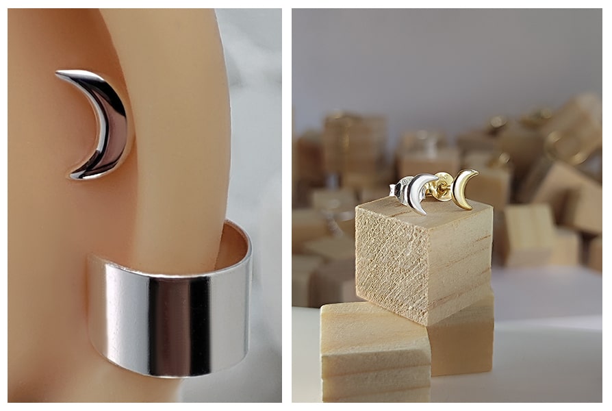 kolczyk do ucha labret półksiężyc